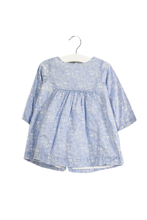 A Blue Long Sleeve Dresses from Jacadi in size 6-12M for girl. (Front View)