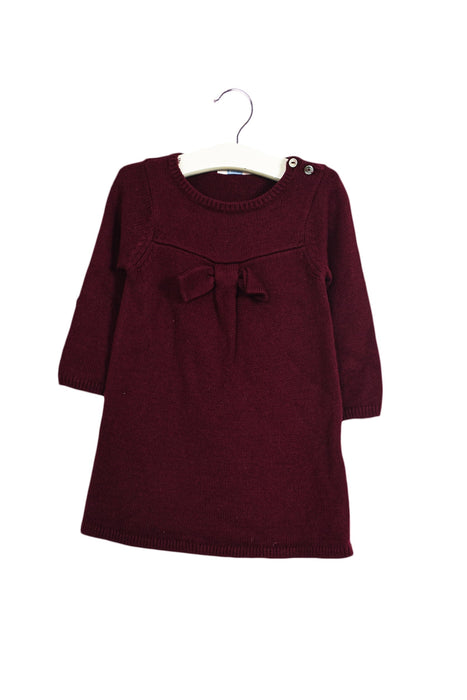 A Burgundy Sweater Dresses from Jacadi in size 6-12M for girl. (Front View)