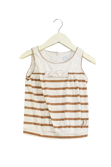 A Brown Sleeveless Tops from Jacadi in size 4T for girl. (Front View)