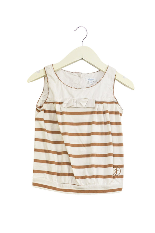 A Brown Sleeveless Tops from Jacadi in size 4T for girl. (Front View)