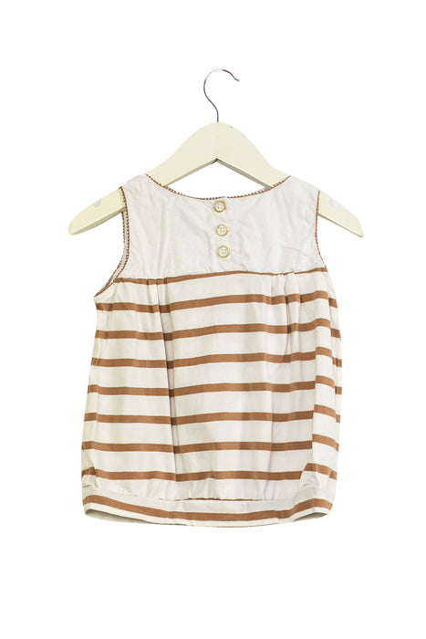 A Brown Sleeveless Tops from Jacadi in size 4T for girl. (Back View)