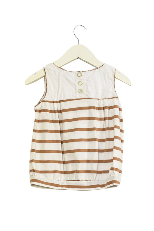 A Brown Sleeveless Tops from Jacadi in size 4T for girl. (Front View)