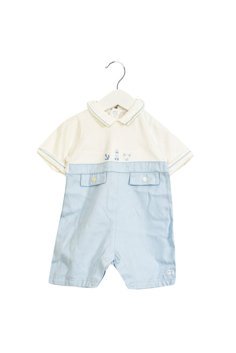 A Blue Short Sleeve Rompers from Emile et Rose in size 3-6M for boy. (Front View)