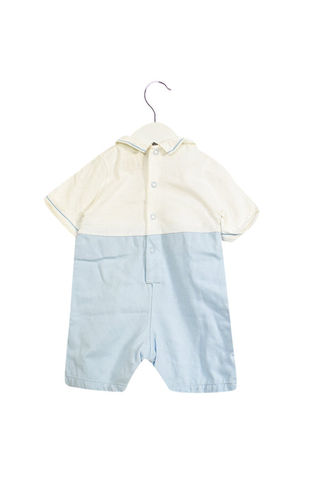 A Blue Short Sleeve Rompers from Emile et Rose in size 3-6M for boy. (Back View)