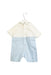 A Blue Short Sleeve Rompers from Emile et Rose in size 3-6M for boy. (Back View)