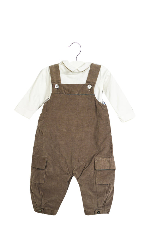 A Grey Overall Sets from Jacadi in size 3-6M for boy. (Front View)