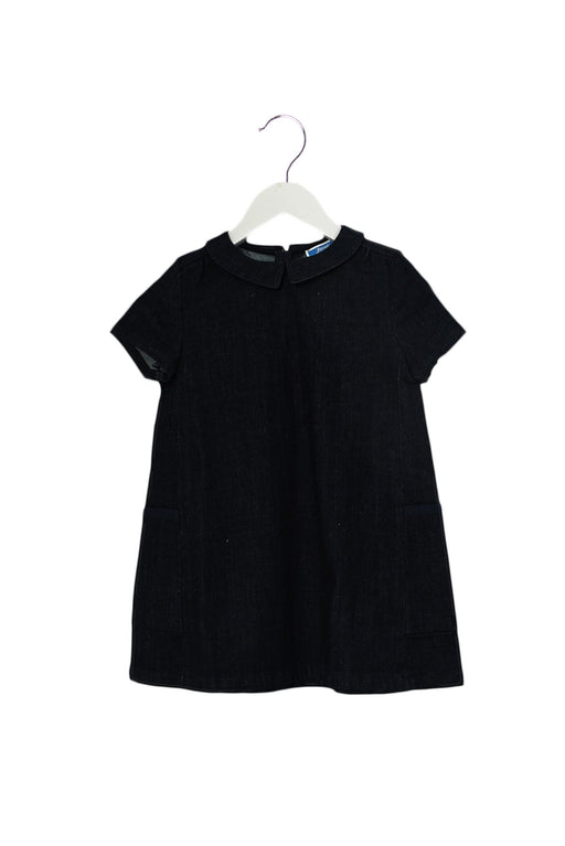 A Navy Short Sleeve Dresses from Jacadi in size 4T for girl. (Front View)