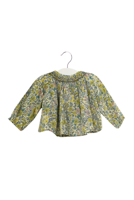 A Blue Long Sleeve Tops from Bonpoint in size 3-6M for girl. (Front View)