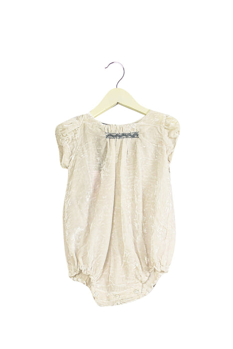 A Silver Short Sleeve Bodysuits from Velveteen in size 2T for girl. (Front View)