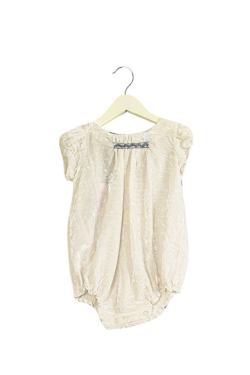 A Silver Short Sleeve Bodysuits from Velveteen in size 2T for girl. (Front View)