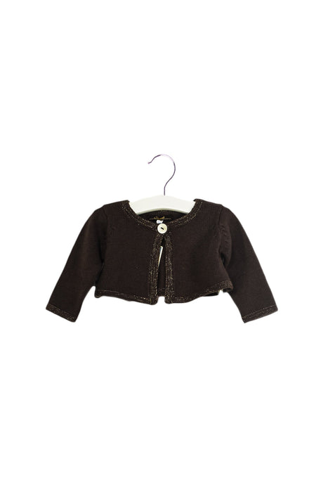 A Brown Cardigans from Jacadi in size 3-6M for girl. (Front View)