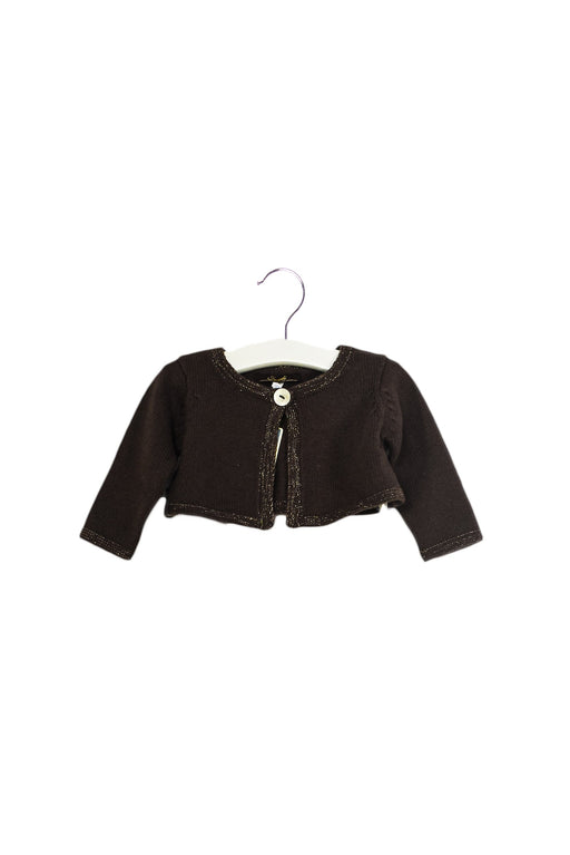 A Brown Cardigans from Jacadi in size 3-6M for girl. (Front View)