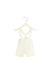 A White Overall Shorts from Jacadi in size 0-3M for girl. (Front View)