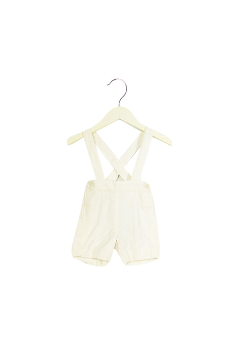 A White Overall Shorts from Jacadi in size 0-3M for girl. (Front View)