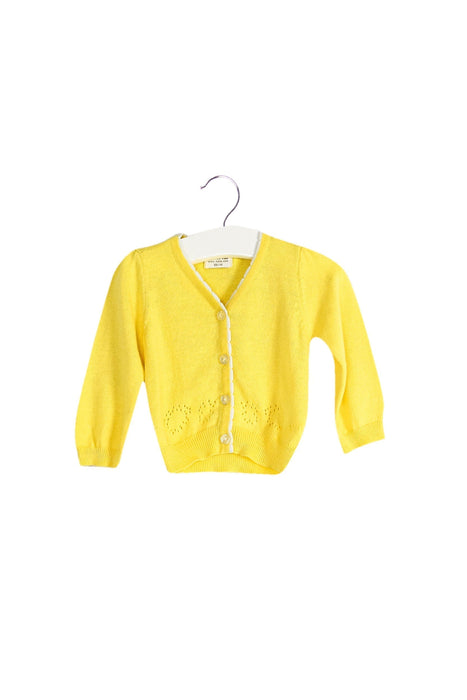 A Yellow Cardigans from Kanz in size 0-3M for girl. (Front View)