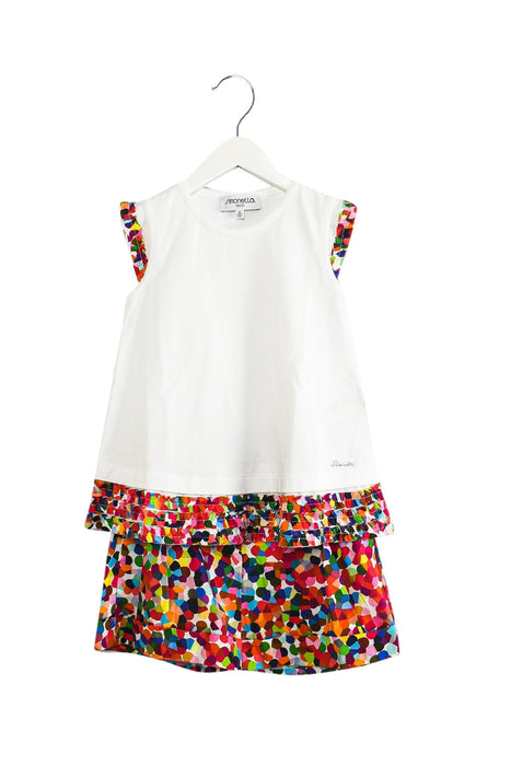 A White Shorts Sets from Simonetta in size 6T for girl. (Front View)