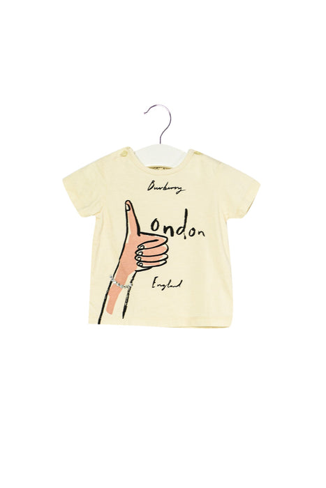 A Ivory Short Sleeve T Shirts from Burberry in size 3-6M for girl. (Front View)