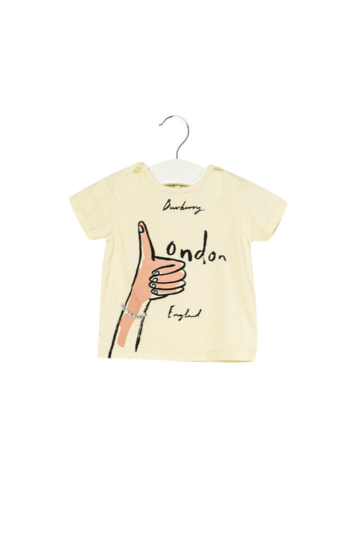 A Ivory Short Sleeve T Shirts from Burberry in size 3-6M for girl. (Front View)