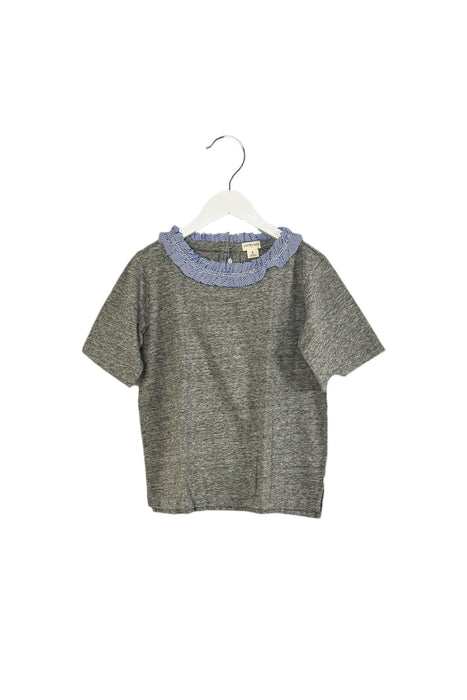 A Grey Short Sleeve Tops from Crewcuts in size 8Y for girl. (Front View)