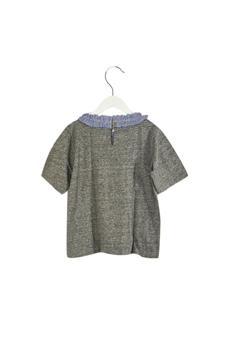 A Grey Short Sleeve Tops from Crewcuts in size 8Y for girl. (Back View)