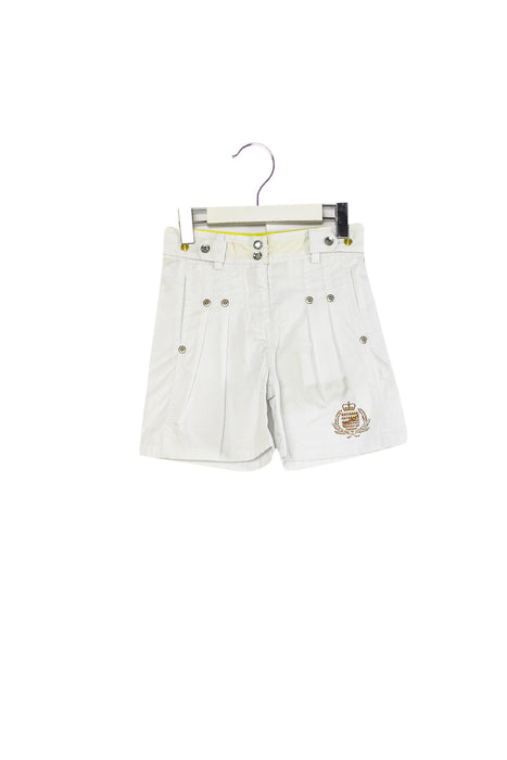 A White Shorts from Le Petit Pois in size 3T for girl. (Front View)