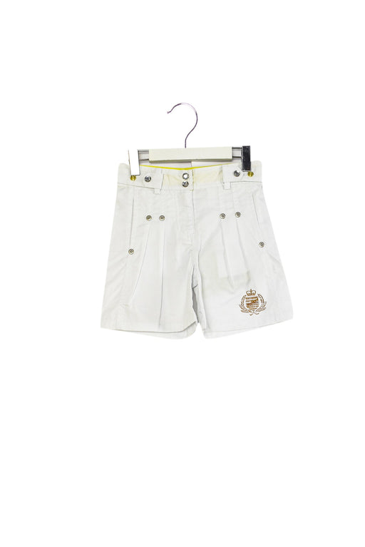 A White Shorts from Le Petit Pois in size 3T for girl. (Front View)