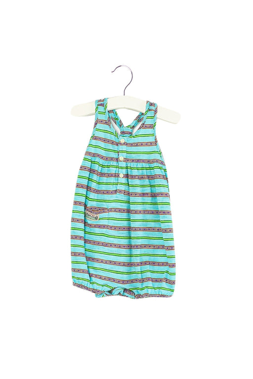 A Blue Sleeveless Rompers from Ralph Lauren in size 3-6M for girl. (Front View)