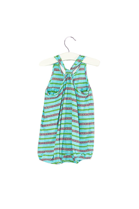 A Blue Sleeveless Rompers from Ralph Lauren in size 3-6M for girl. (Back View)