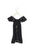 A Navy Sleeveless Rompers from Velveteen in size 3T for girl. (Front View)