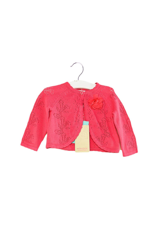 A Pink Cardigans from Monsoon in size 3-6M for girl. (Front View)