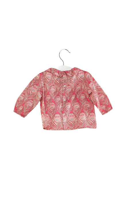 A Pink Long Sleeve Tops from Jacadi in size 3-6M for girl. (Back View)