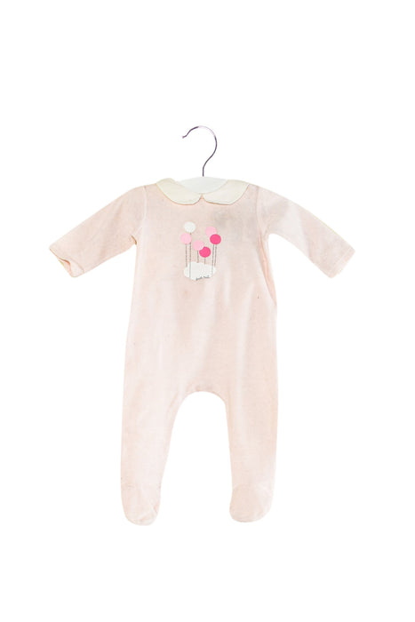 A Pink Long Sleeve Jumpsuits from Jacadi in size 0-3M for girl. (Front View)