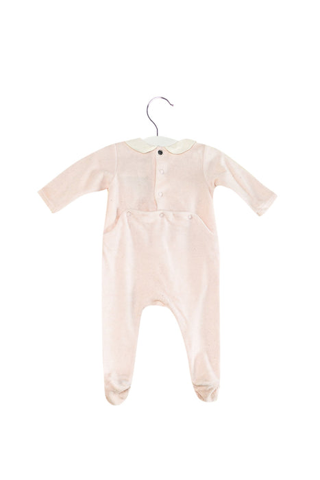 A Pink Long Sleeve Jumpsuits from Jacadi in size 0-3M for girl. (Back View)