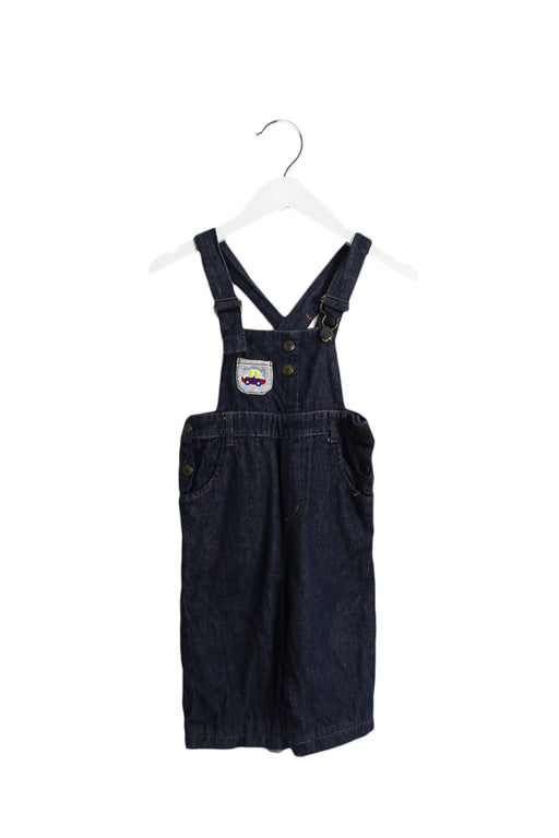 A Navy Long Overalls from Chickeeduck in size 18-24M for boy. (Front View)