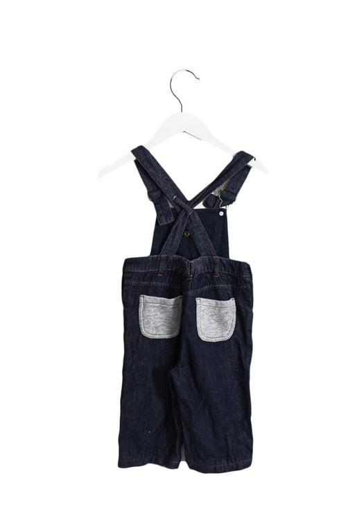 A Navy Long Overalls from Chickeeduck in size 18-24M for boy. (Front View)