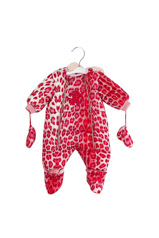 A Pink Snowsuits from Roberto Cavalli in size 3-6M for girl. (Front View)