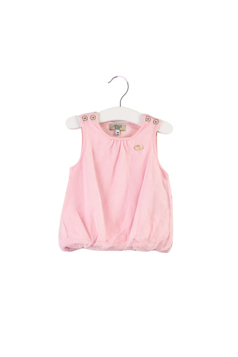 A Pink Sleeveless Tops from Armani in size 0-3M for girl. (Back View)
