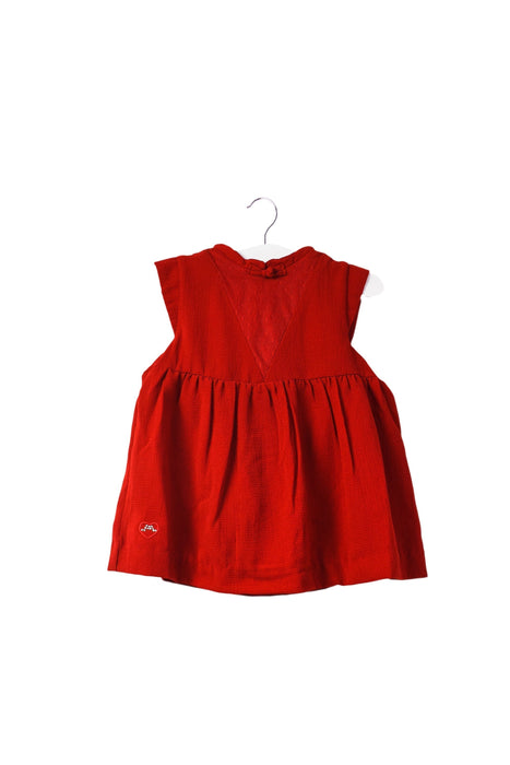 A Red Short Sleeve Dresses from Chateau de Sable in size 0-3M for girl. (Front View)