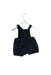 A Navy Sleeveless Rompers from Jacadi in size 0-3M for girl. (Back View)