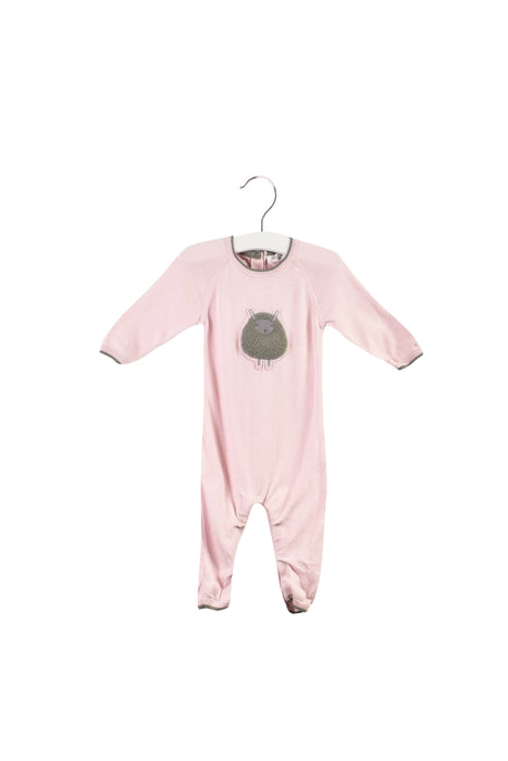A Pink Long Sleeve Jumpsuits from Chateau de Sable in size 3-6M for girl. (Front View)