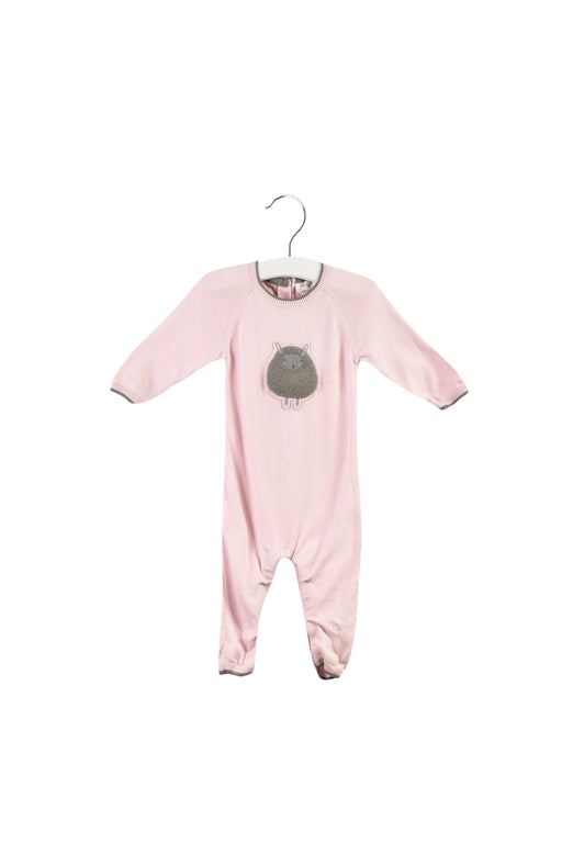 A Pink Long Sleeve Jumpsuits from Chateau de Sable in size 3-6M for girl. (Front View)