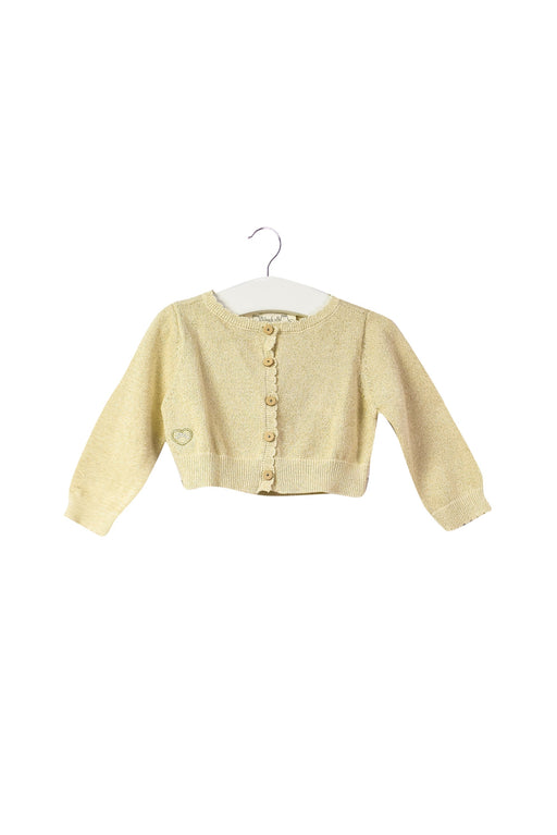 A Gold Cardigans from Chateau de Sable in size 6-12M for girl. (Front View)