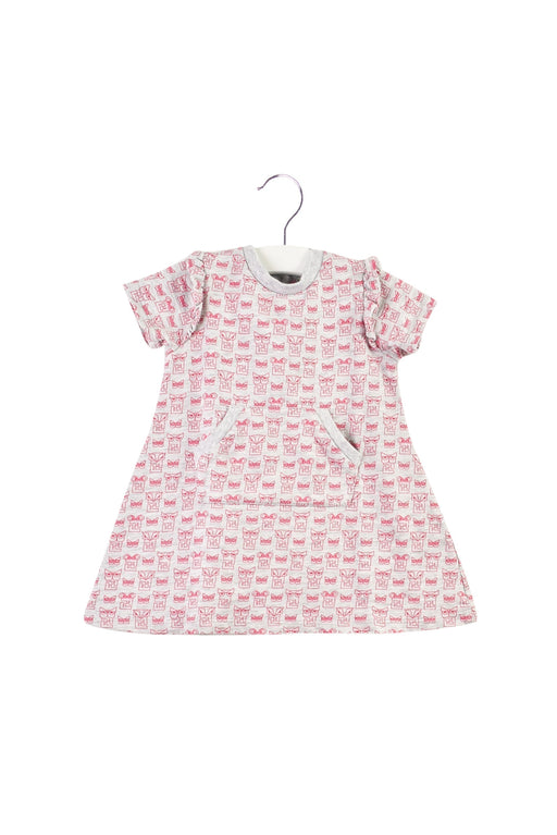 A Grey Short Sleeve Dresses from Fendi in size 6-12M for girl. (Front View)