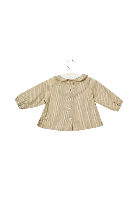 A Brown Long Sleeve Tops from Chateau de Sable in size 6-12M for girl. (Back View)