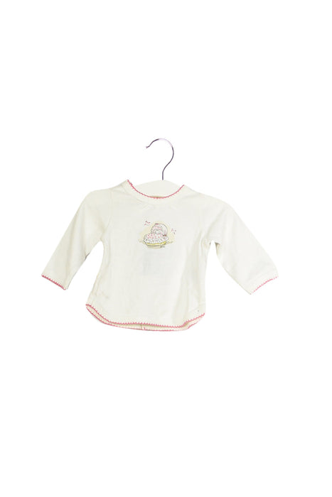 A White Long Sleeve Tops from Jacadi in size 0-3M for girl. (Front View)