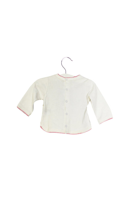A White Long Sleeve Tops from Jacadi in size 0-3M for girl. (Back View)