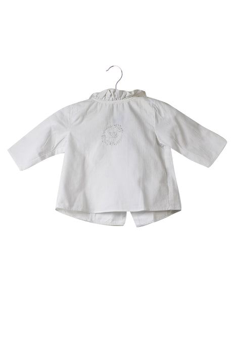 A White Long Sleeve Tops from Jacadi in size 0-3M for girl. (Front View)
