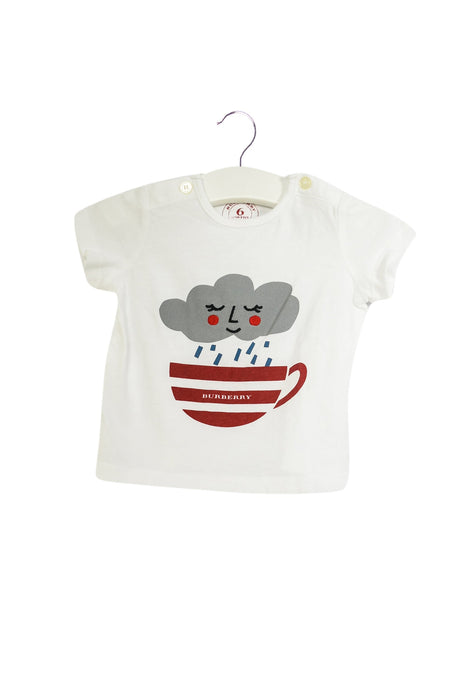 A White Short Sleeve T Shirts from Burberry in size 3-6M for boy. (Front View)