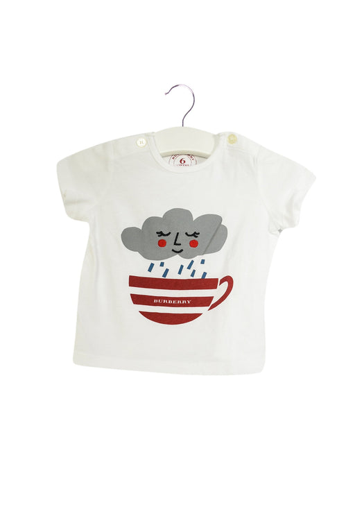 A White Short Sleeve T Shirts from Burberry in size 3-6M for boy. (Front View)