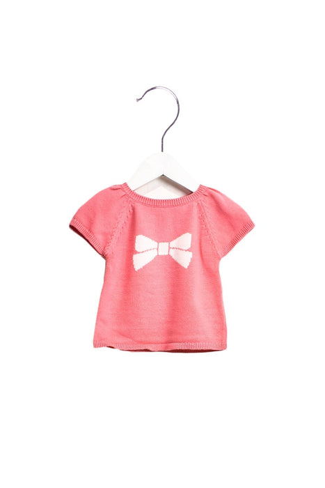 A Pink Short Sleeve Tops from Jacadi in size 6-12M for girl. (Front View)